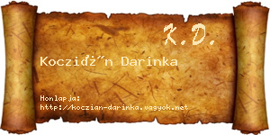 Koczián Darinka névjegykártya